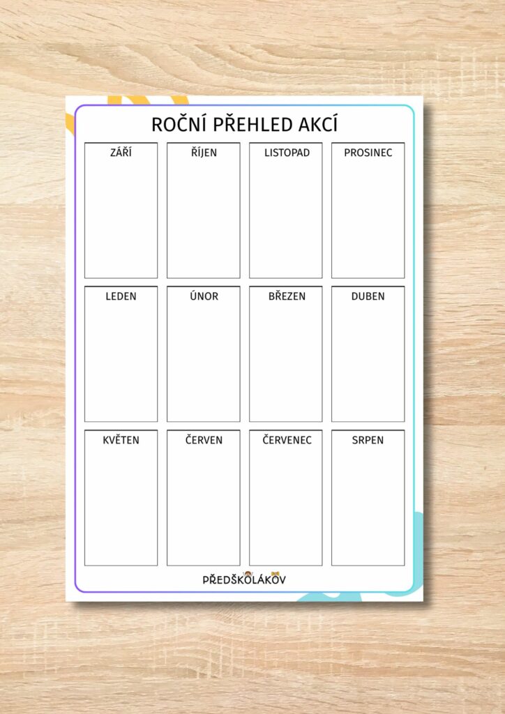 Roční přehled akcí