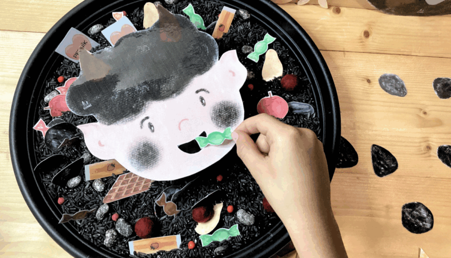 Sensory play pro děti s Mikulášem, andělem a čertem