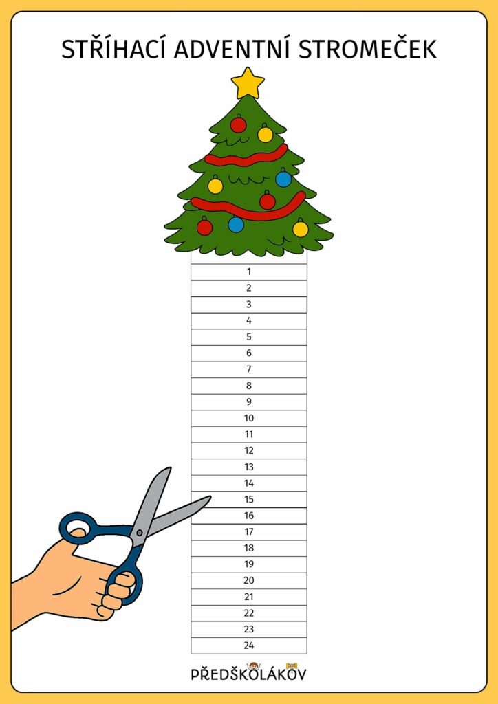 Stříhací adventní stromeček