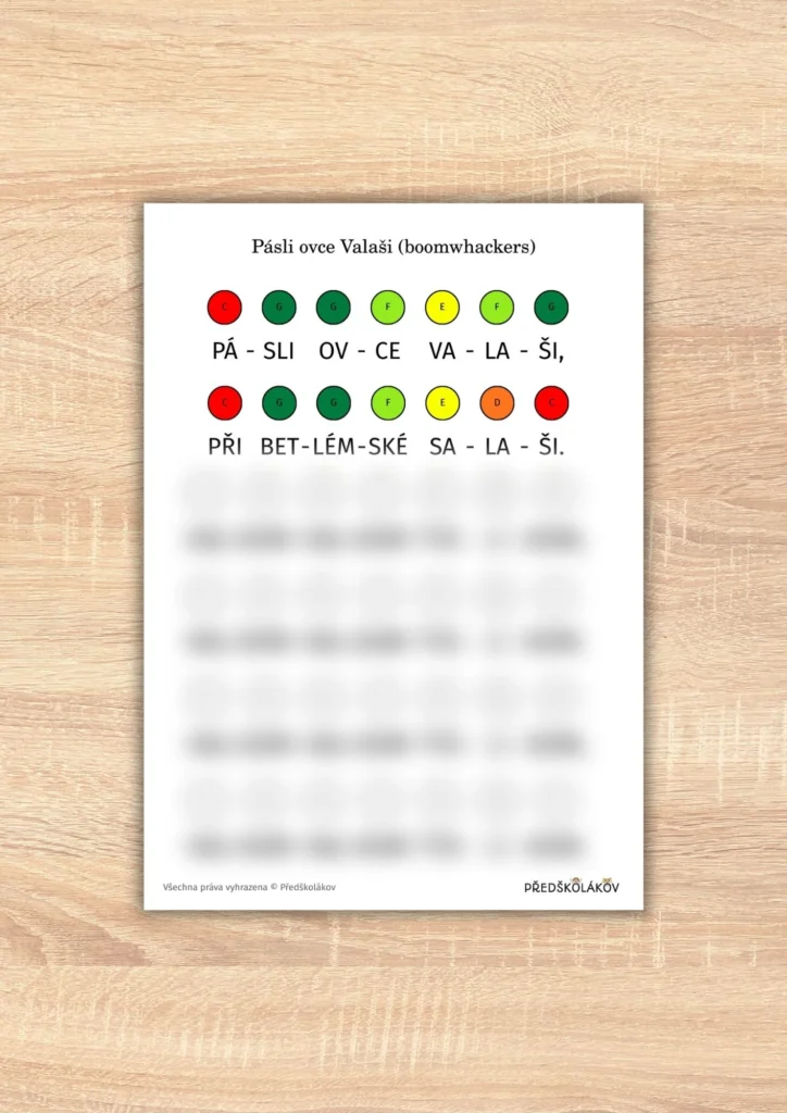 Pásli ovce Valaši – barevné noty