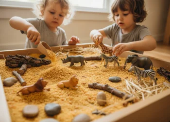 Sensory play pro děti na téma Afrika