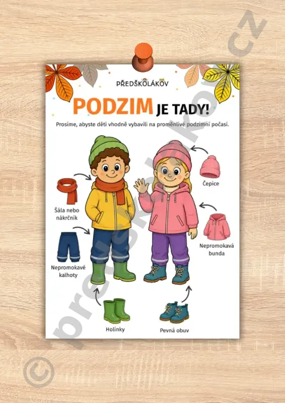 Podzimní oblečení – plakát