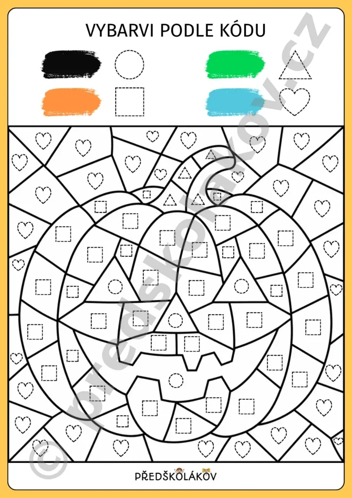 Halloween – vybarvování dýně podle kódu