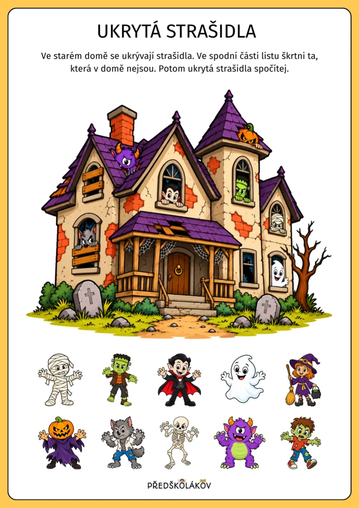 Halloweenská strašidla – zrakové vnímání
