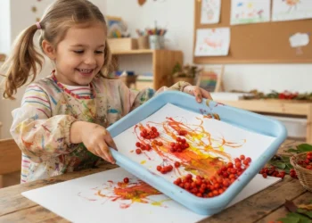 Sensory play pro děti s&nbsp;jeřabinami